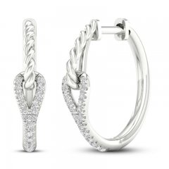 Love + Be Loved Diamond Hoop Earrings 1/5 ct tw 10K White Gold