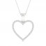Diamond Heart Necklace 1/5 ct tw Round-Cut Sterling Silver 18"