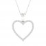 Diamond Heart Necklace 1/5 ct tw Round-Cut Sterling Silver 18"
