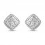 Diamond Stud Earrings 1/2 ct tw 10K White Gold