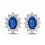 Blue & White Lab-Created Sapphire Earrings Sterling Silver