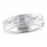 THE LEO Diamond Men's Wedding Band 1 ct tw Princess-cut 14K White Gold