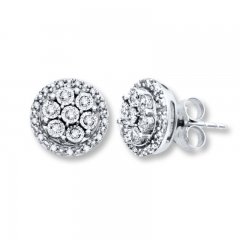 Previously Owned Diamond Earrings 1/5 ct tw Round-cut 10K White Gold