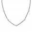 Diamond Choker Necklace 3/4 cttw 10K White Gold/Stainless Steel