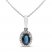 Blue Sapphire & Diamond Necklace 1/10 ct tw 10K White Gold 18"
