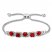 Lab-Created Ruby Heart Bolo Bracelet Sterling Silver